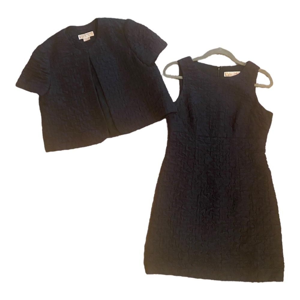 MICHAEL Michael Kors Women's Blue Crinkly Dress with Jacket Size 4